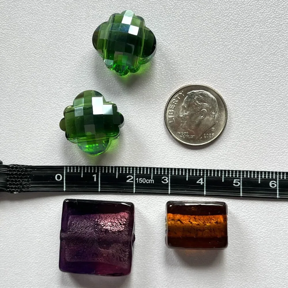 VTG - Now Mix Lot Beads Faceted Glass Lampwork Pressed Variety Jewelry Craft